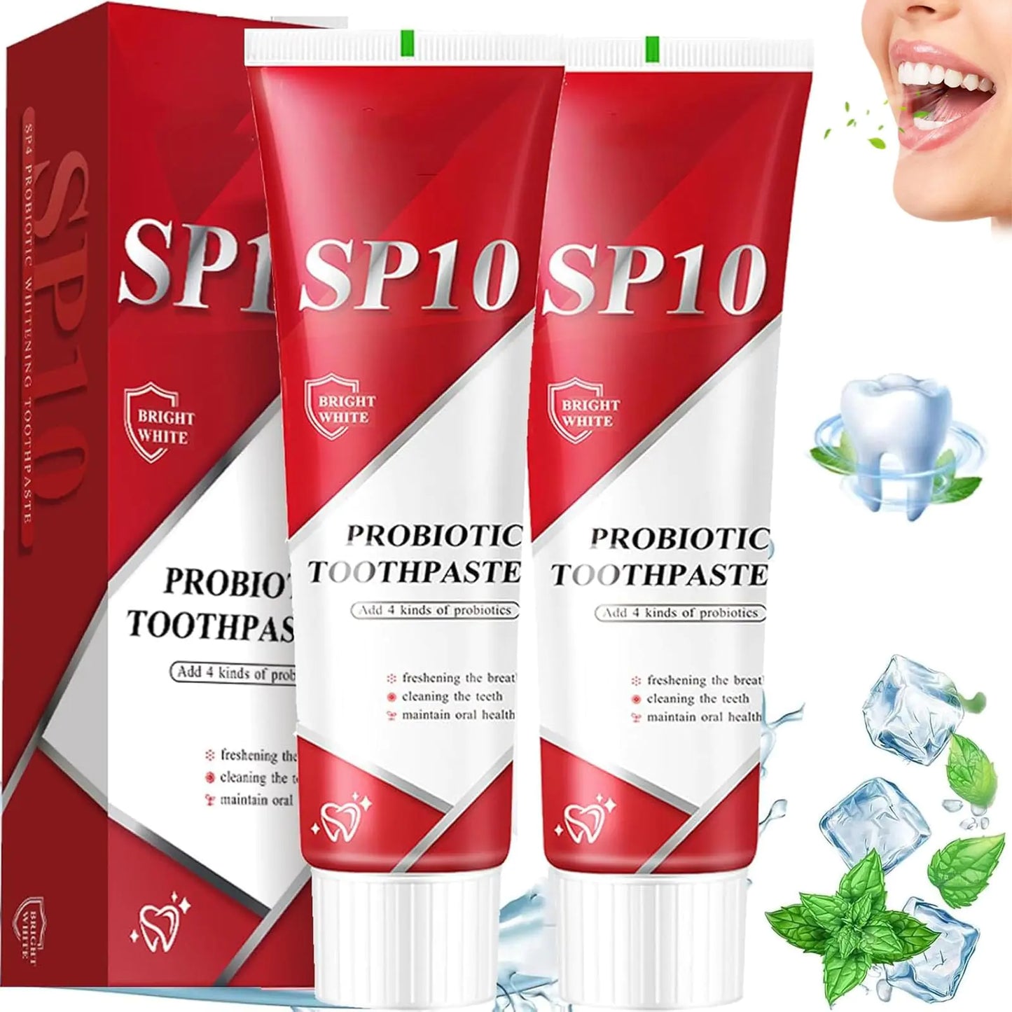 SP10 Probiotic Toothpaste 2pcs SP 10 Probiotic Toothpaste Whitening Sp-10 Ultra Whitening ProbRemoval Deep Cleaning Care